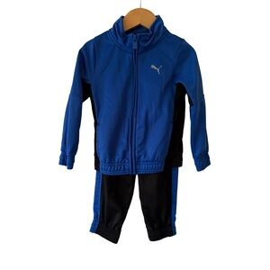 Puma Kids Track Set in Blue and Black 2T
